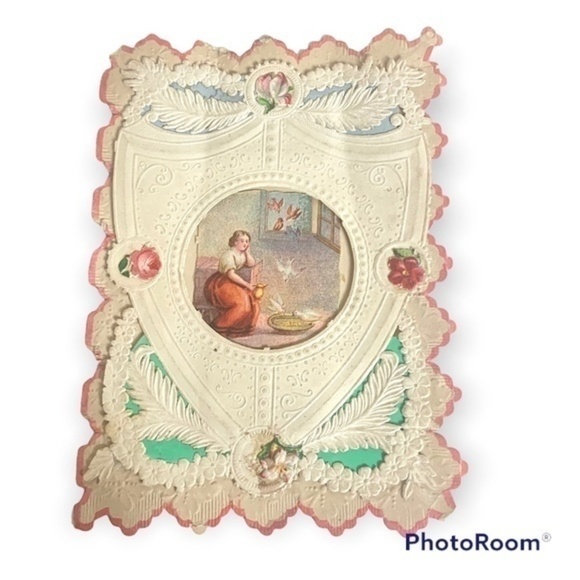Antique Handmade Valentine Greeting Card 1896 - Picture 1 of 7